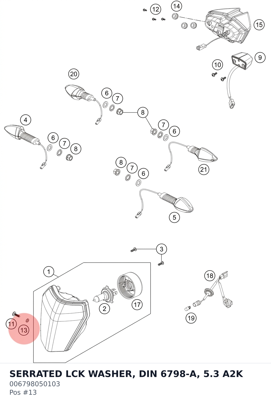 Diagram preview: SERRATED LCK WASHER, DIN 6798-A, 5.3 A2K (006798050103)