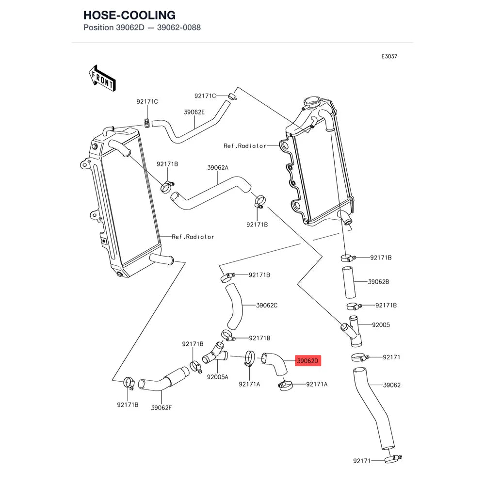 Kawasaki OEM – HOSE-COOLING product image