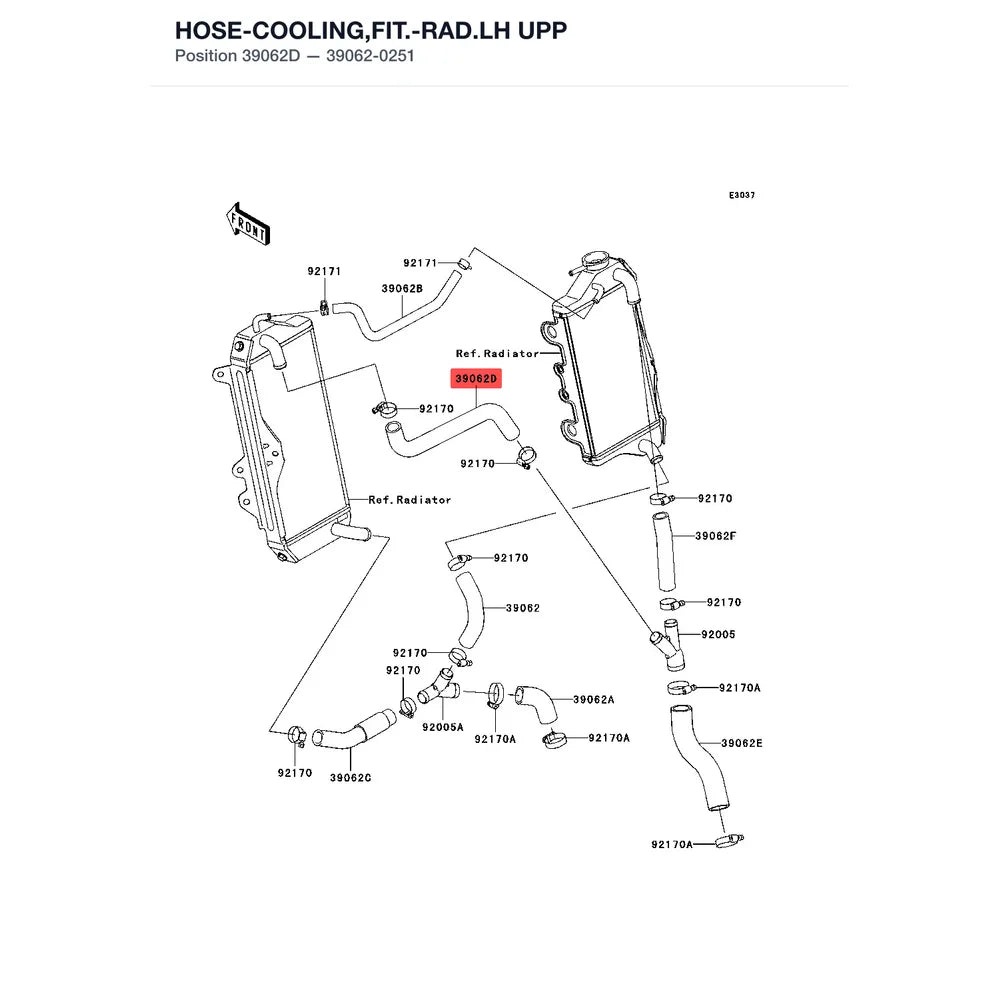 Kawasaki OEM – HOSE-COOLING,FIT.-RAD product image