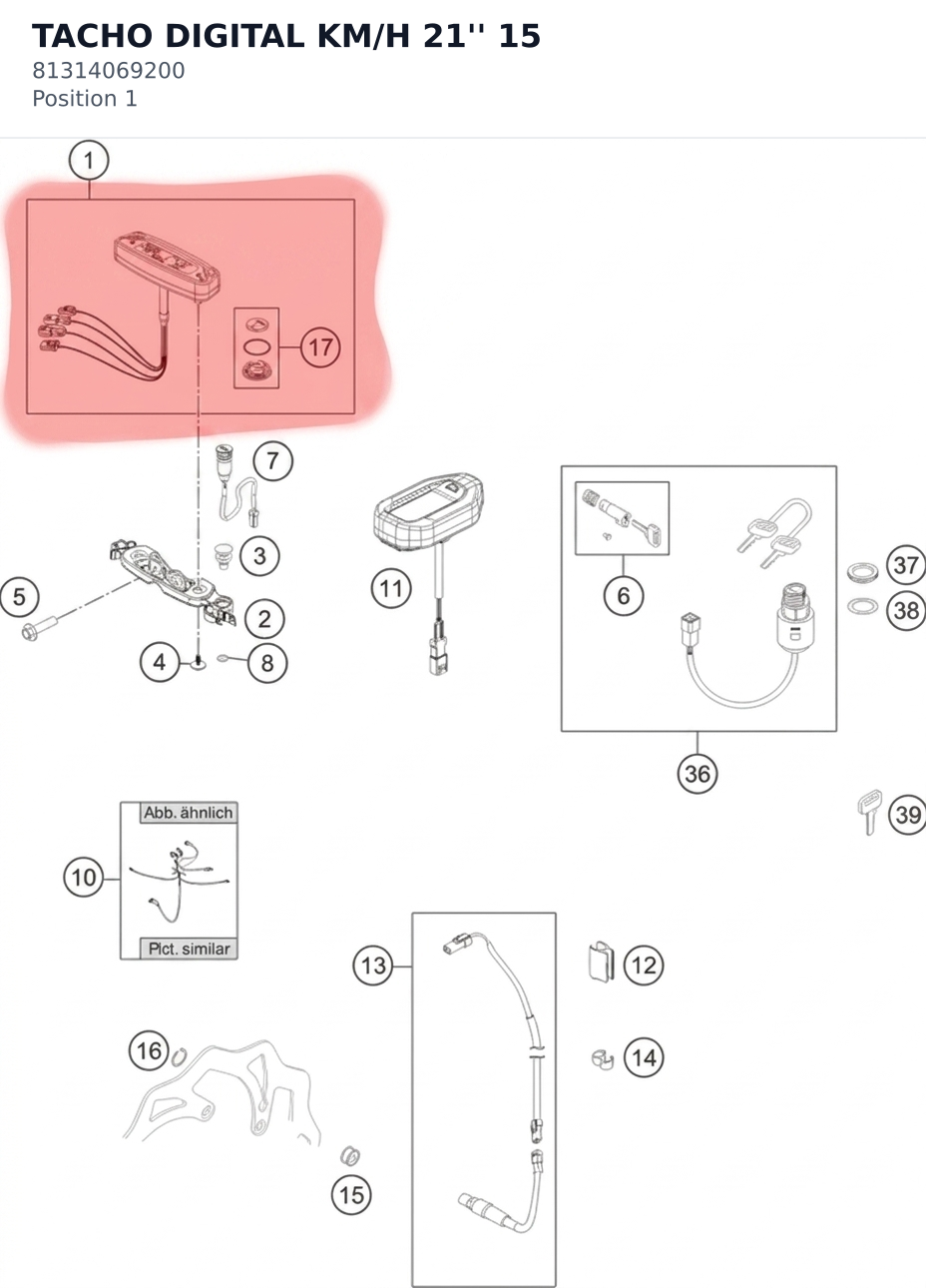 Diagram preview: TACHO DIGITAL KM/H 21'' 15 (81314069200)