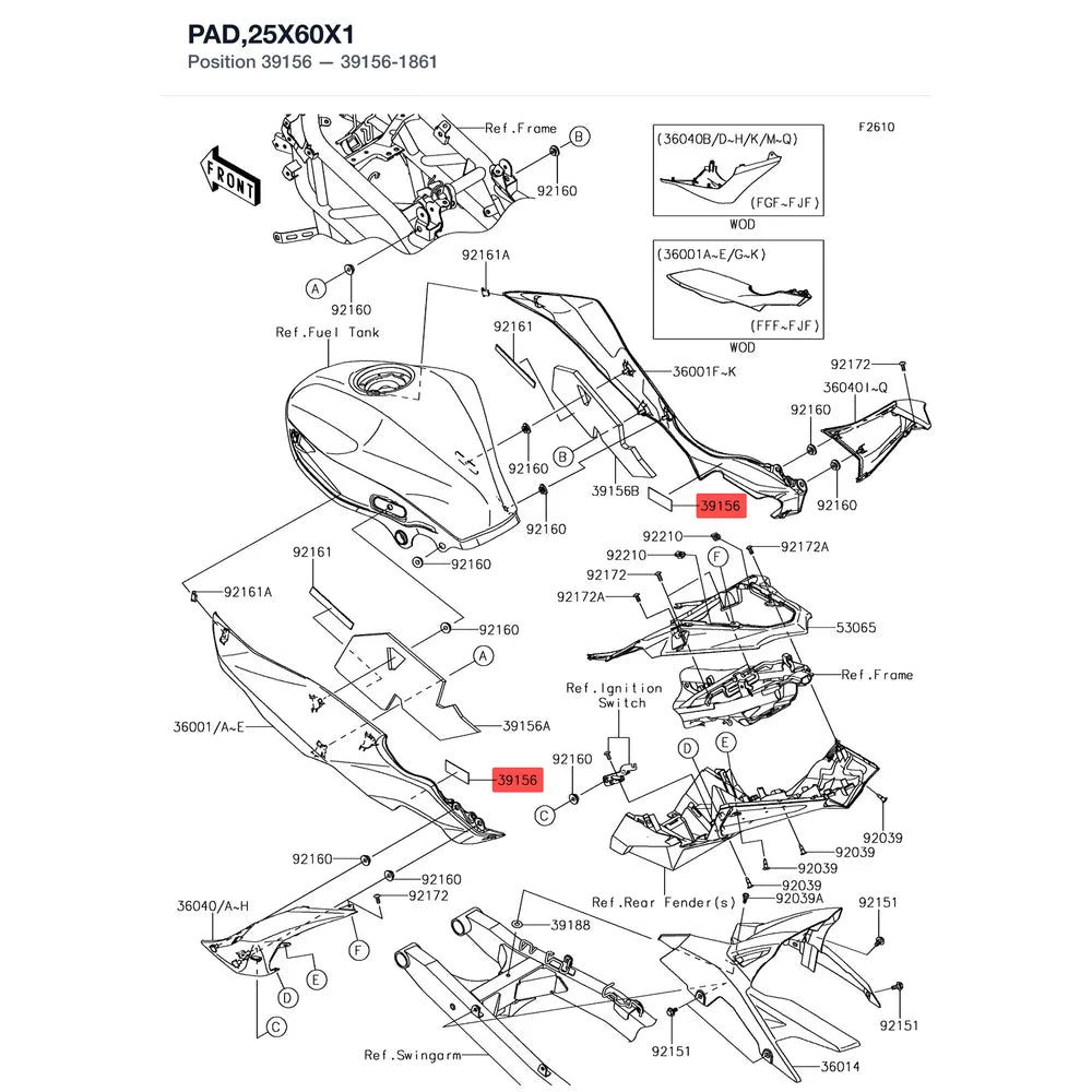 Kawasaki OEM – PAD,25X60X1 product image