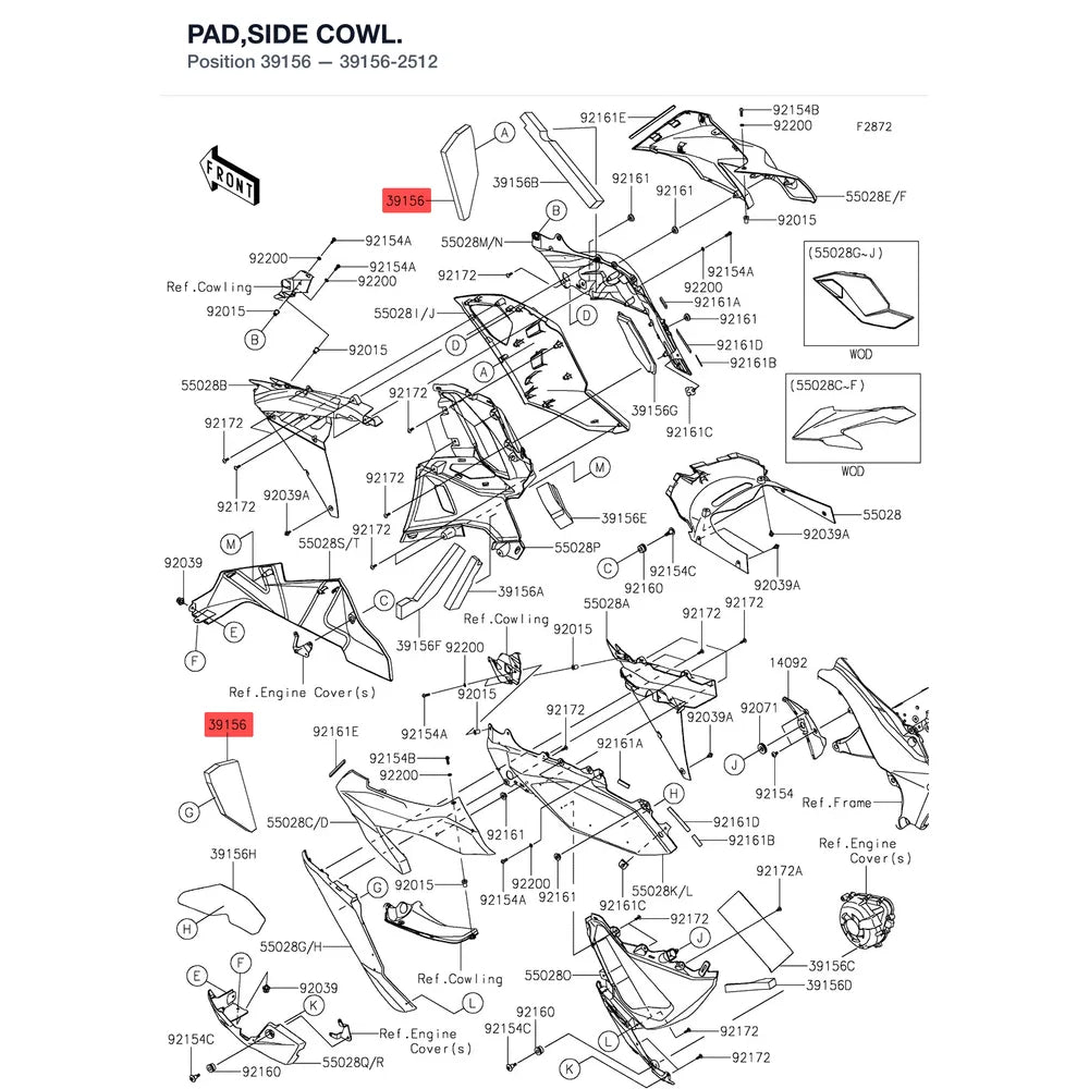 Kawasaki OEM – PAD,SIDE COWL. product image