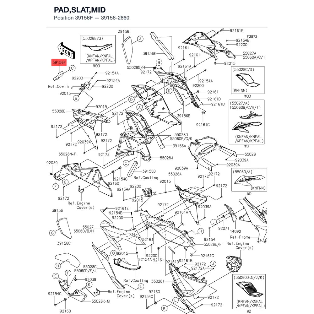 Kawasaki OEM – PAD,SLAT,MID product image