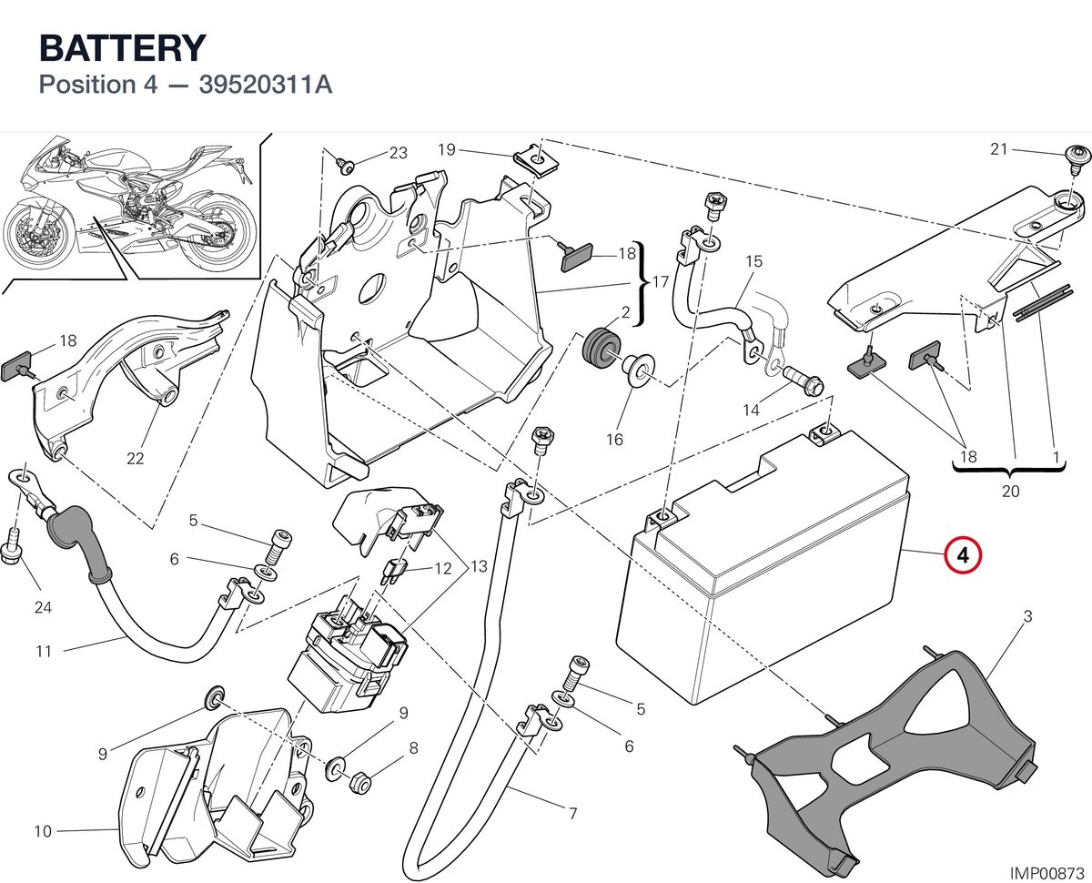 BATTERY 39520311A diagram position