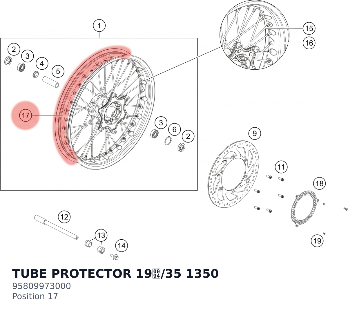 Diagram preview: TUBE PROTECTOR 19/35 1350 (95809973000)
