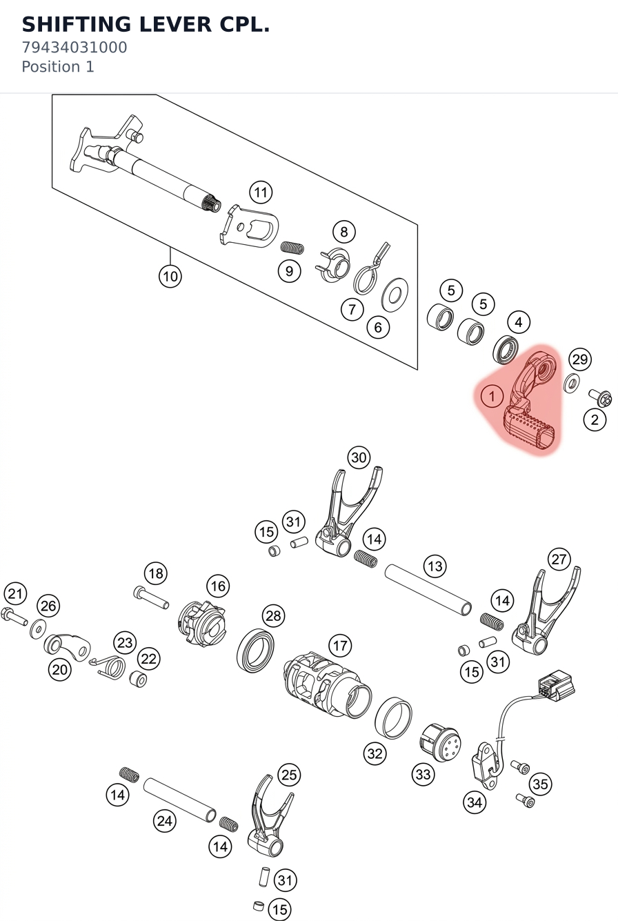 Diagram preview: SHIFTING LEVER CPL. (79434031000)