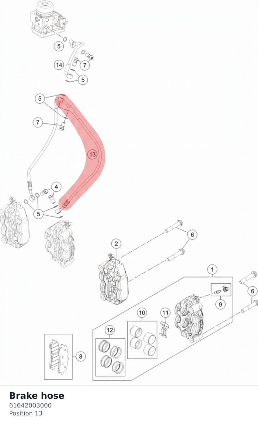 Diagram preview: Brake hose (61642003000)