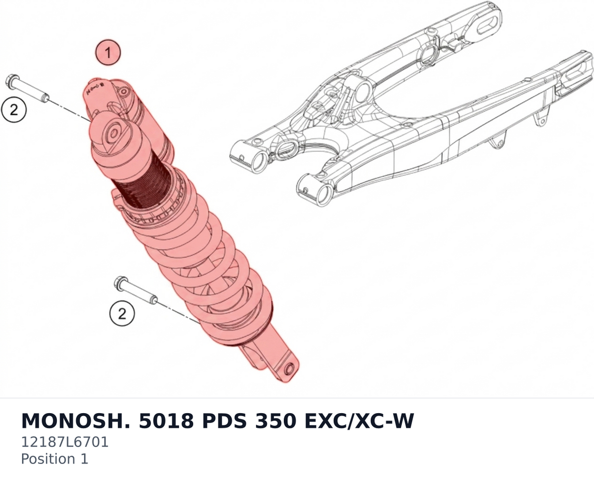 Diagram preview: MONOSH. 5018 PDS 350 EXC/XC-W (12187L6701)