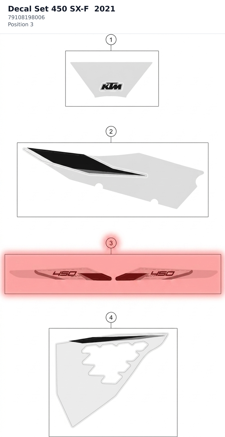 Diagram preview: Decal Set 450 SX-F 2021 (79108198006)