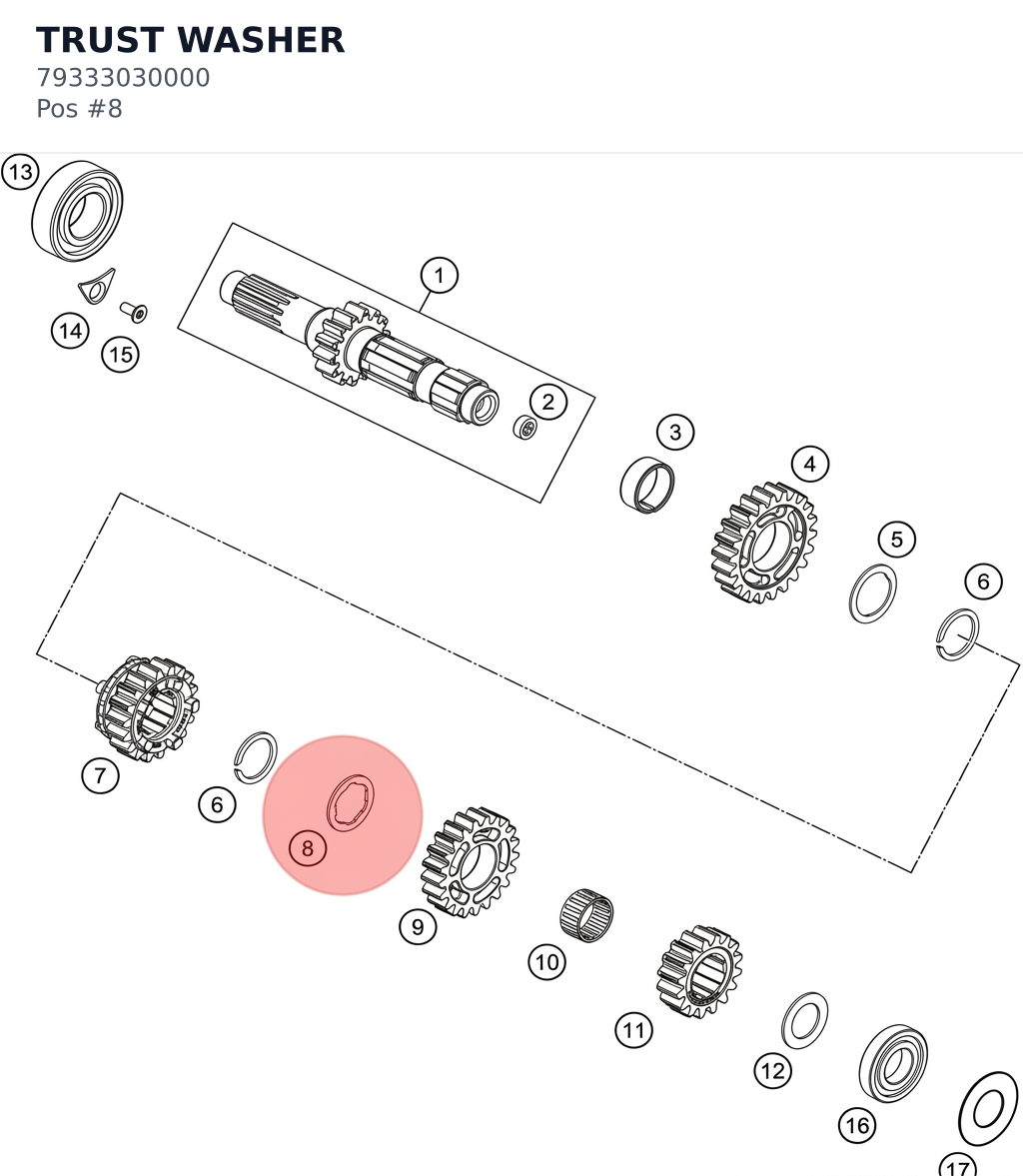 Diagram preview: TRUST WASHER (79333030000)