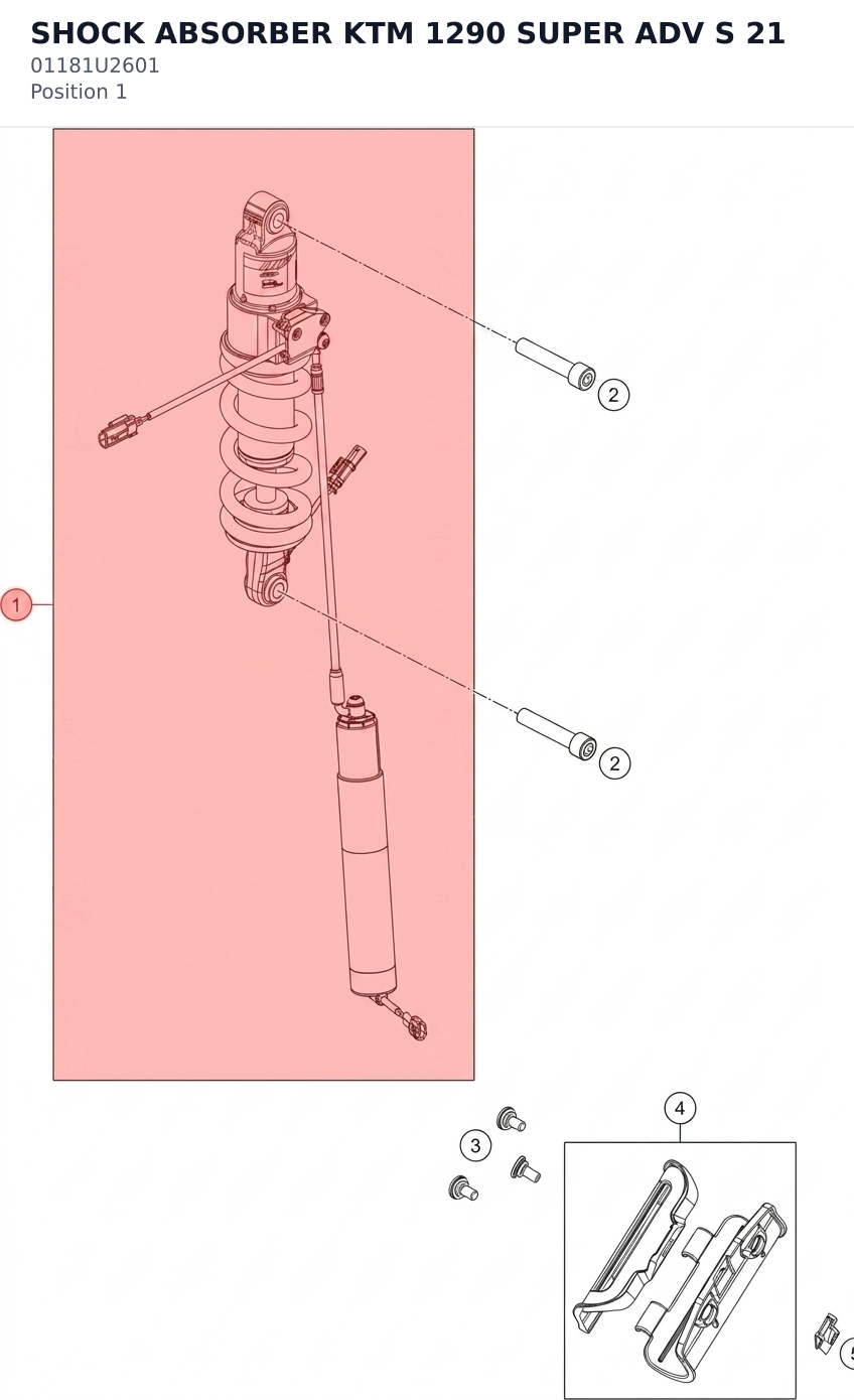Diagram preview: SHOCK ABSORBER KTM 1290 SUPER ADV S 21 (01181U2601)