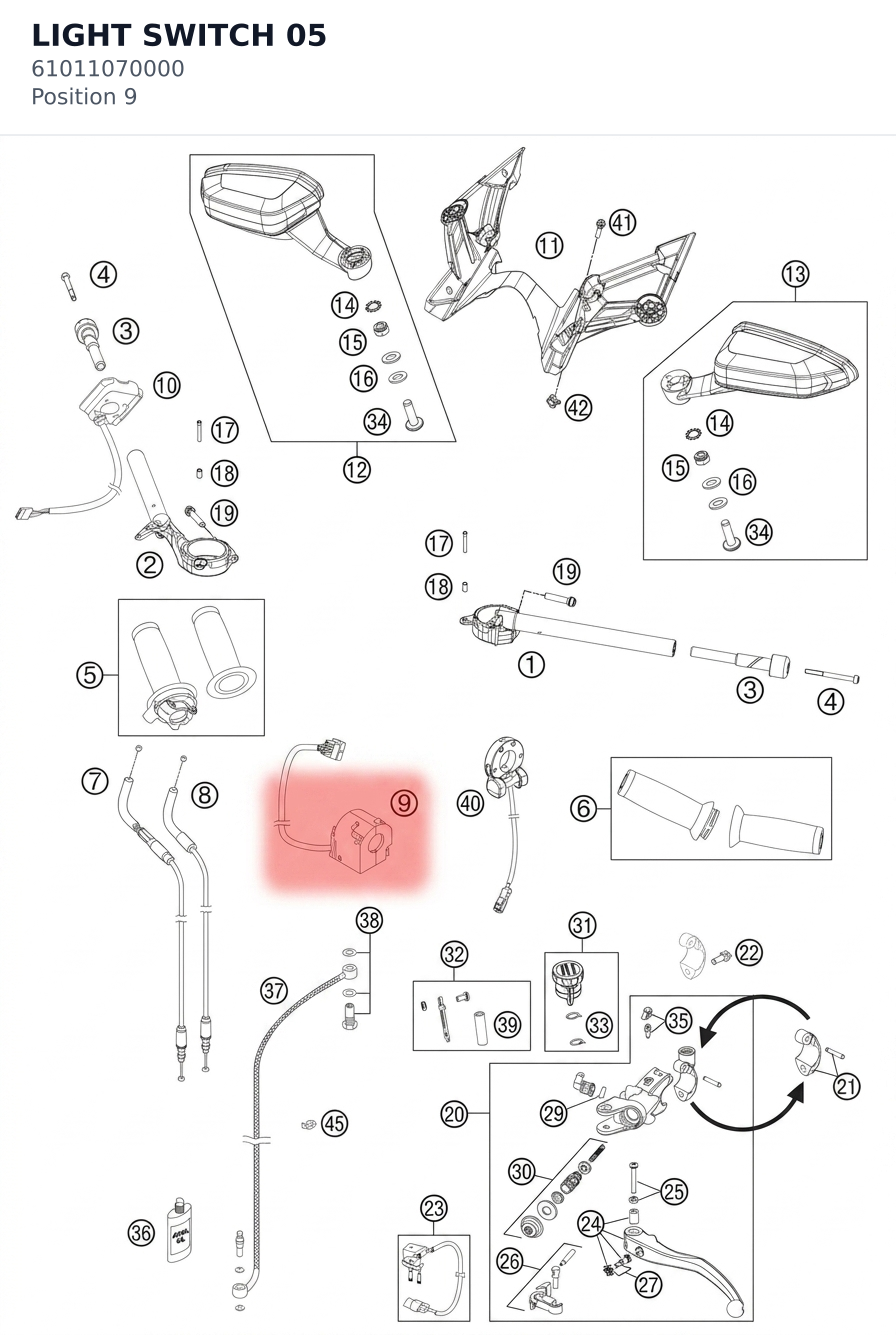 Diagram preview: LIGHT SWITCH 05 (61011070000)
