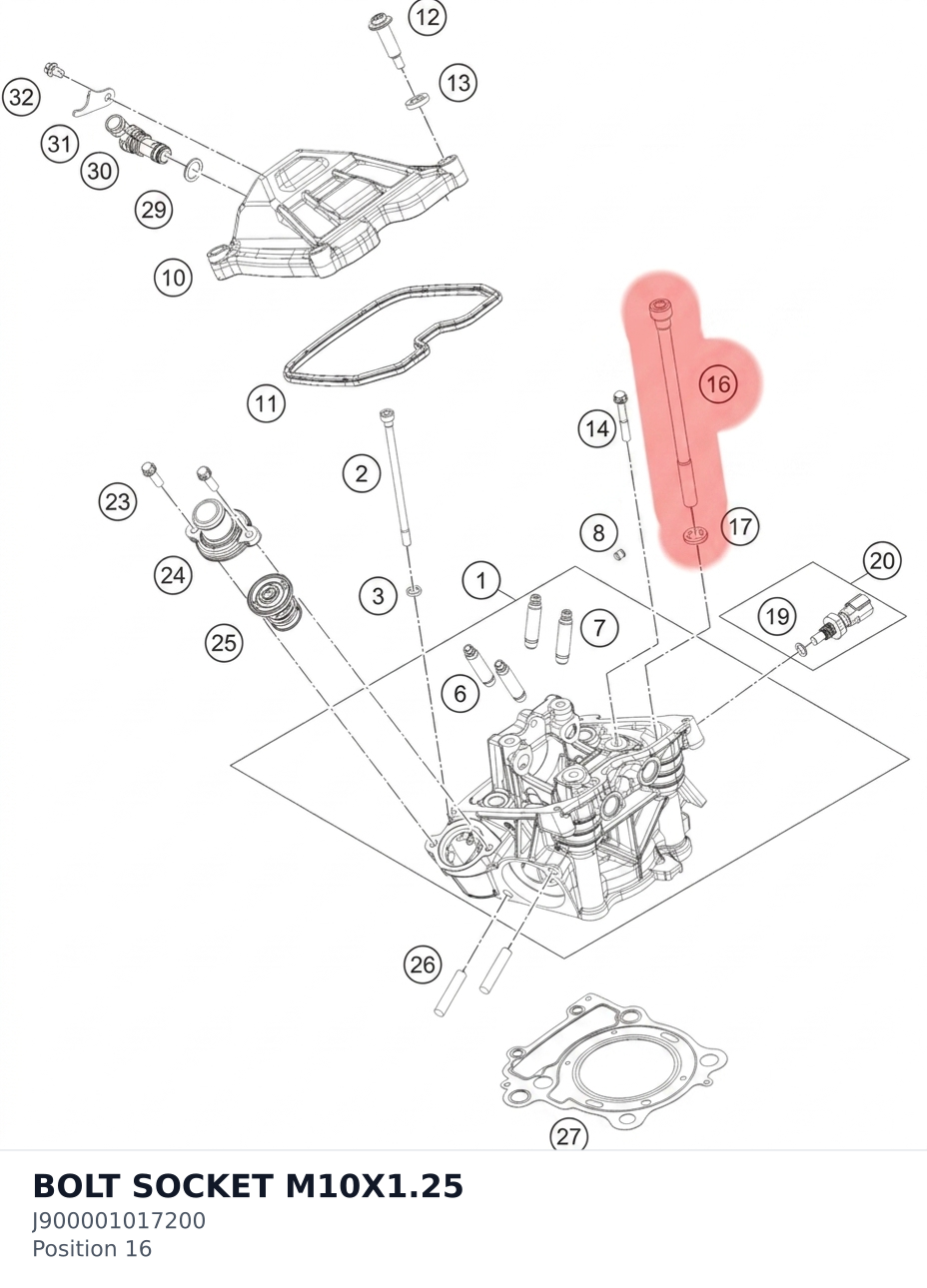 Diagram preview: BOLT SOCKET M10X1.25 (J900001017200)