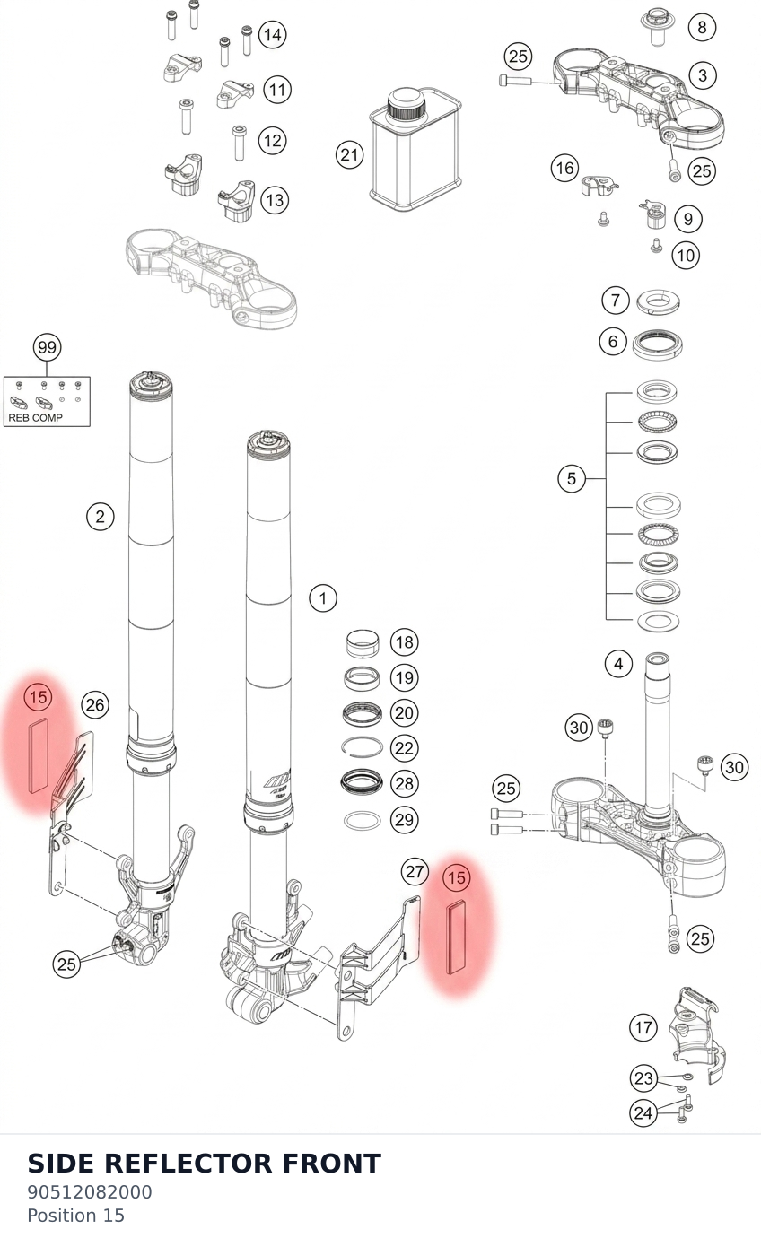Diagram preview: SIDE REFLECTOR FRONT (90512082000)