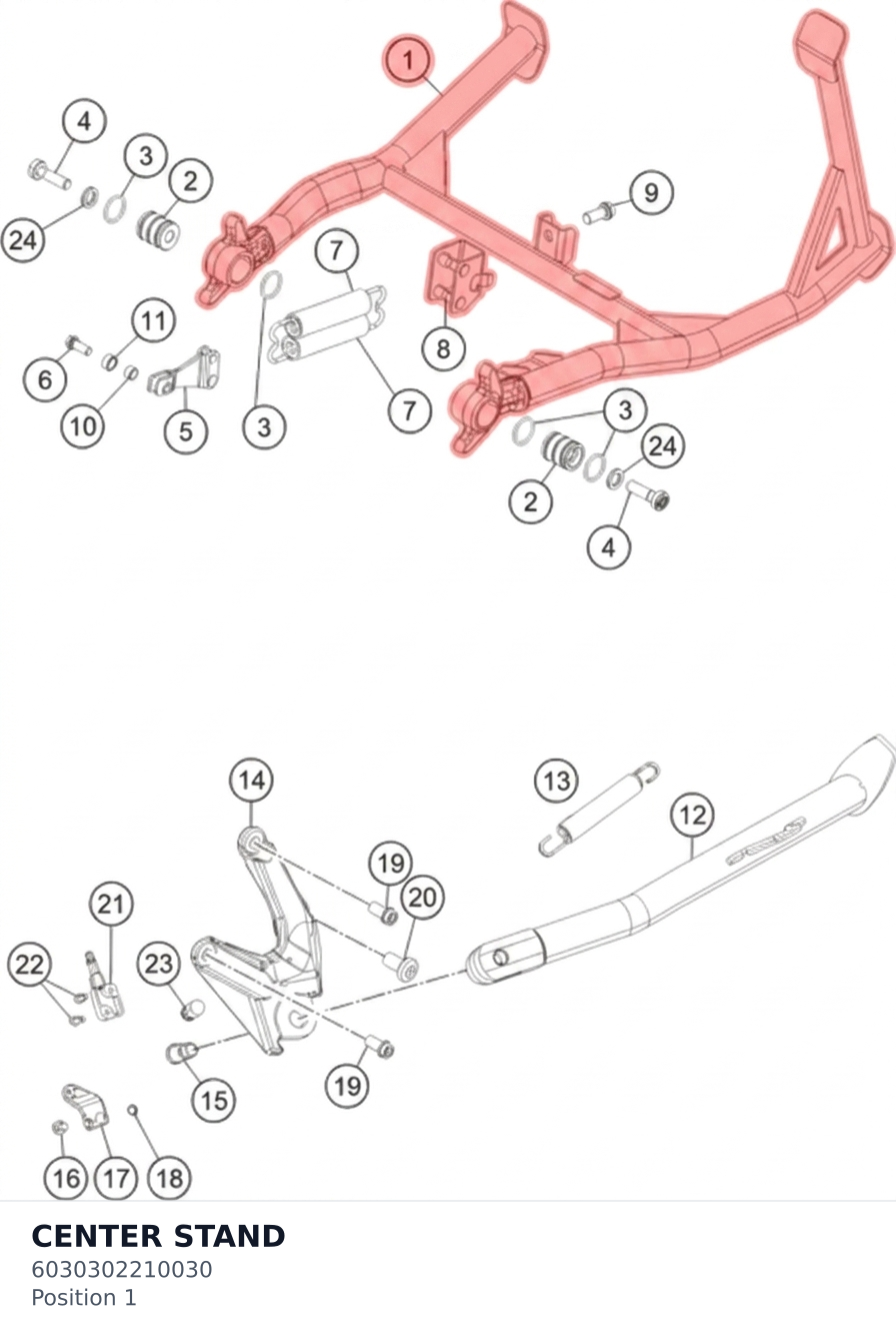 Diagram preview: CENTER STAND (6030302210030)