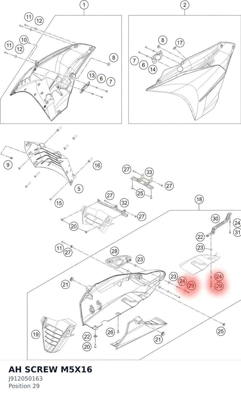Diagram preview: AH SCREW M5X16 (J912050163)