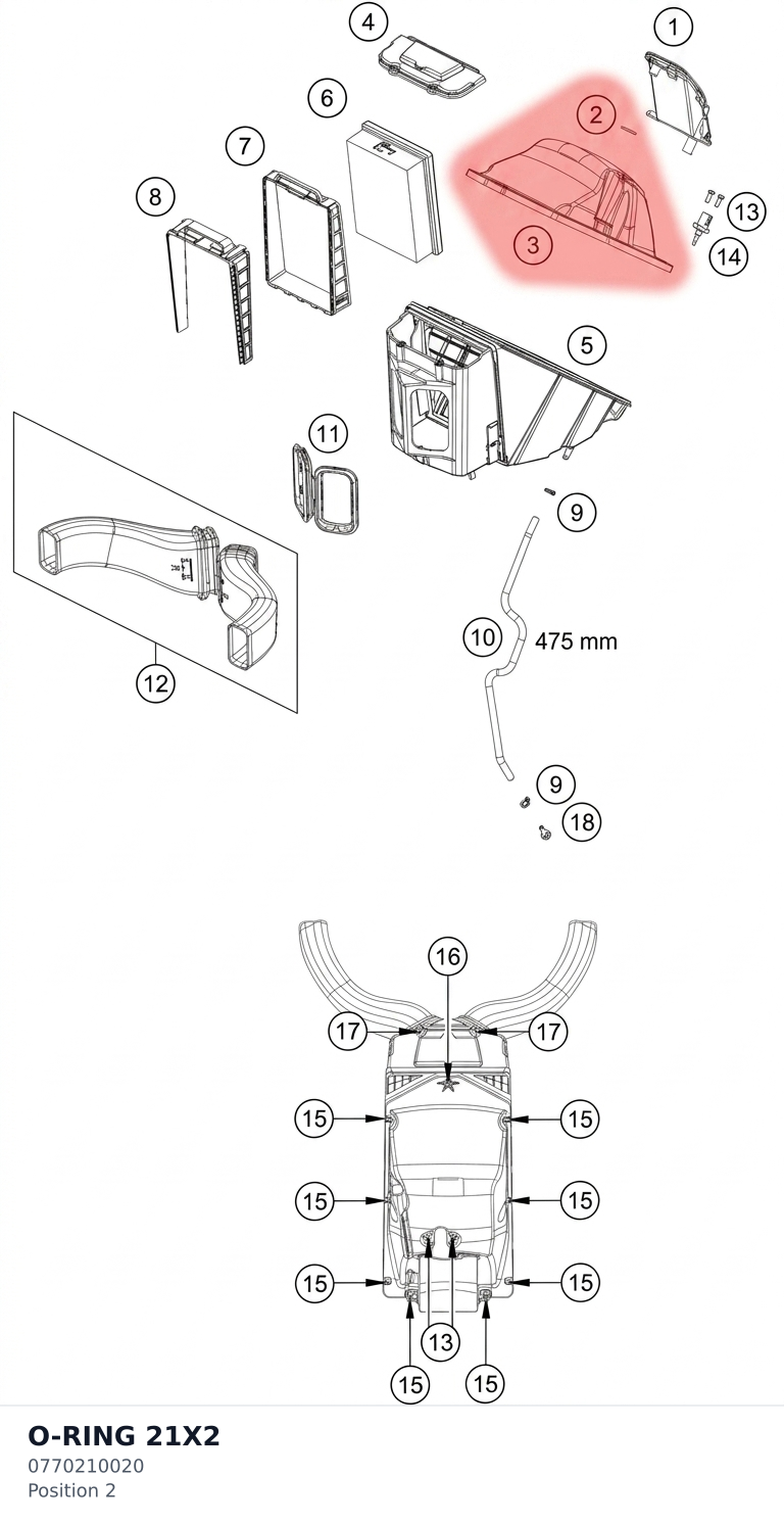 Diagram preview: O-RING 21X2 (0770210020)