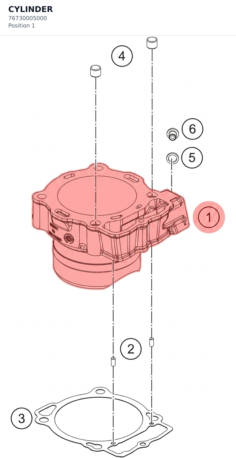 Diagram preview: CYLINDER (76730005000)