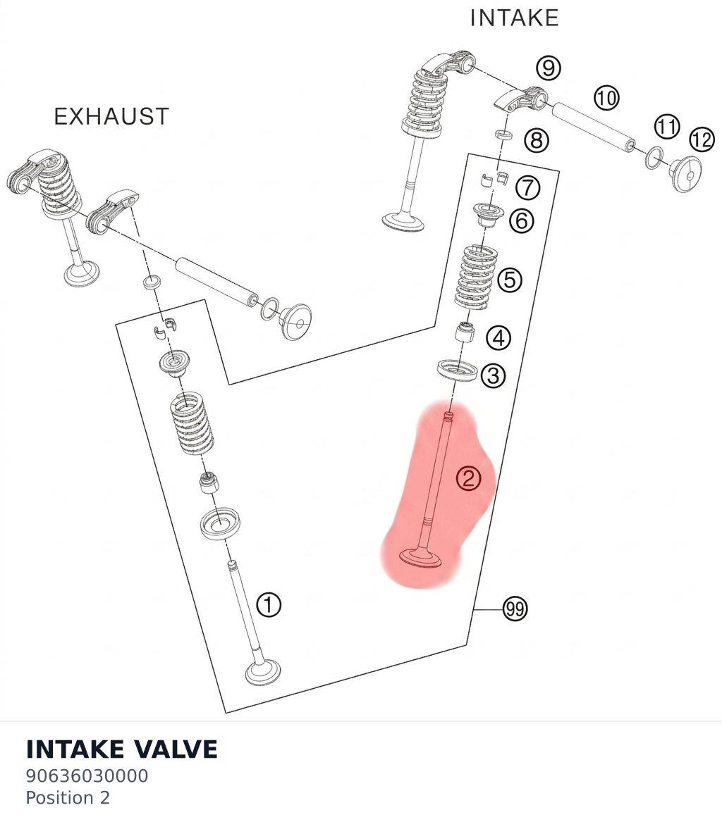 Diagram preview: INTAKE VALVE (90636030000)