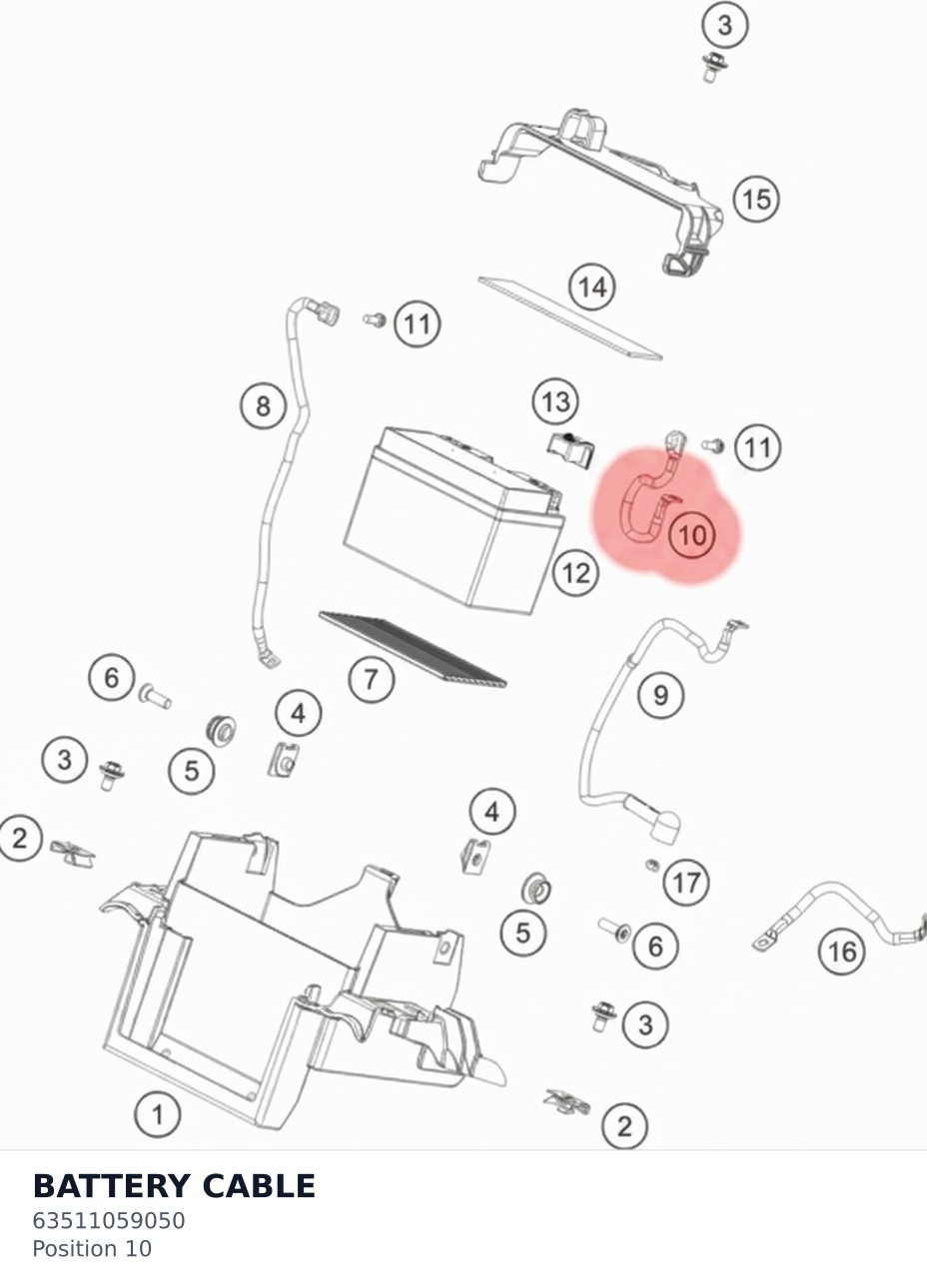 Diagram preview: BATTERY CABLE (63511059050)