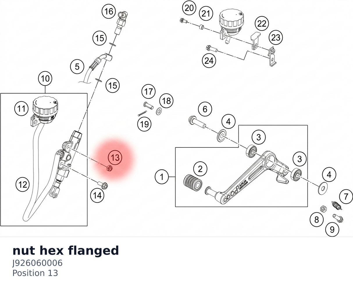 Diagram preview: nut hex flanged (J926060006)