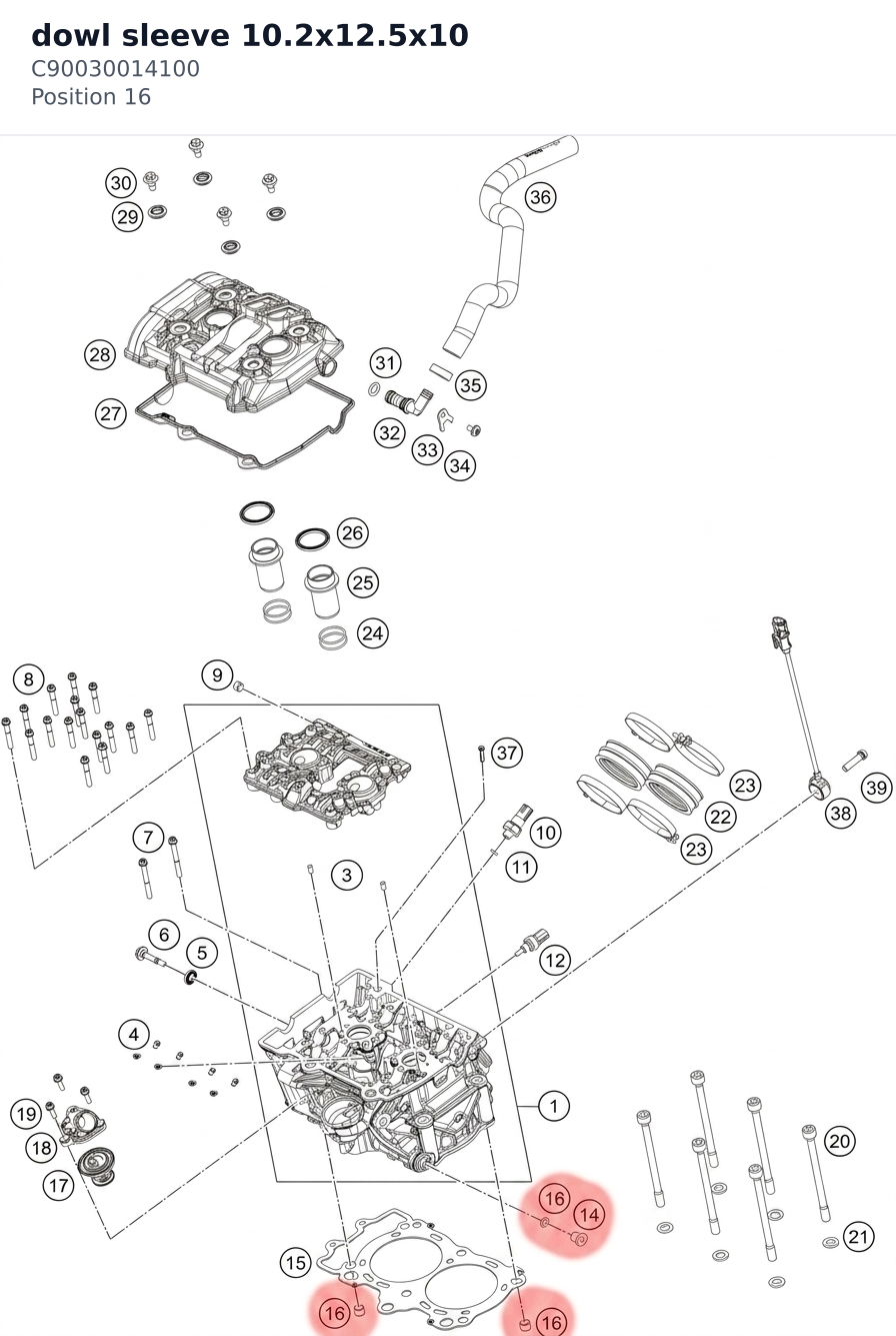 Diagram preview: dowl sleeve 10.2x12.5x10 (C90030014100)