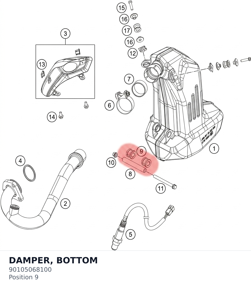 Diagram preview: DAMPER, BOTTOM (90105068100)