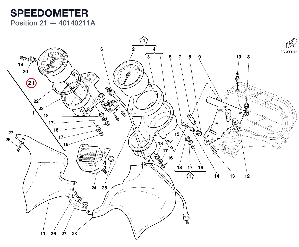SPEEDOMETER 40140211A diagram position