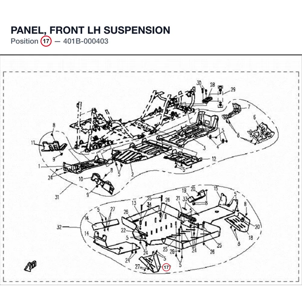PANEL, FRONT LH SUSPENSION product image