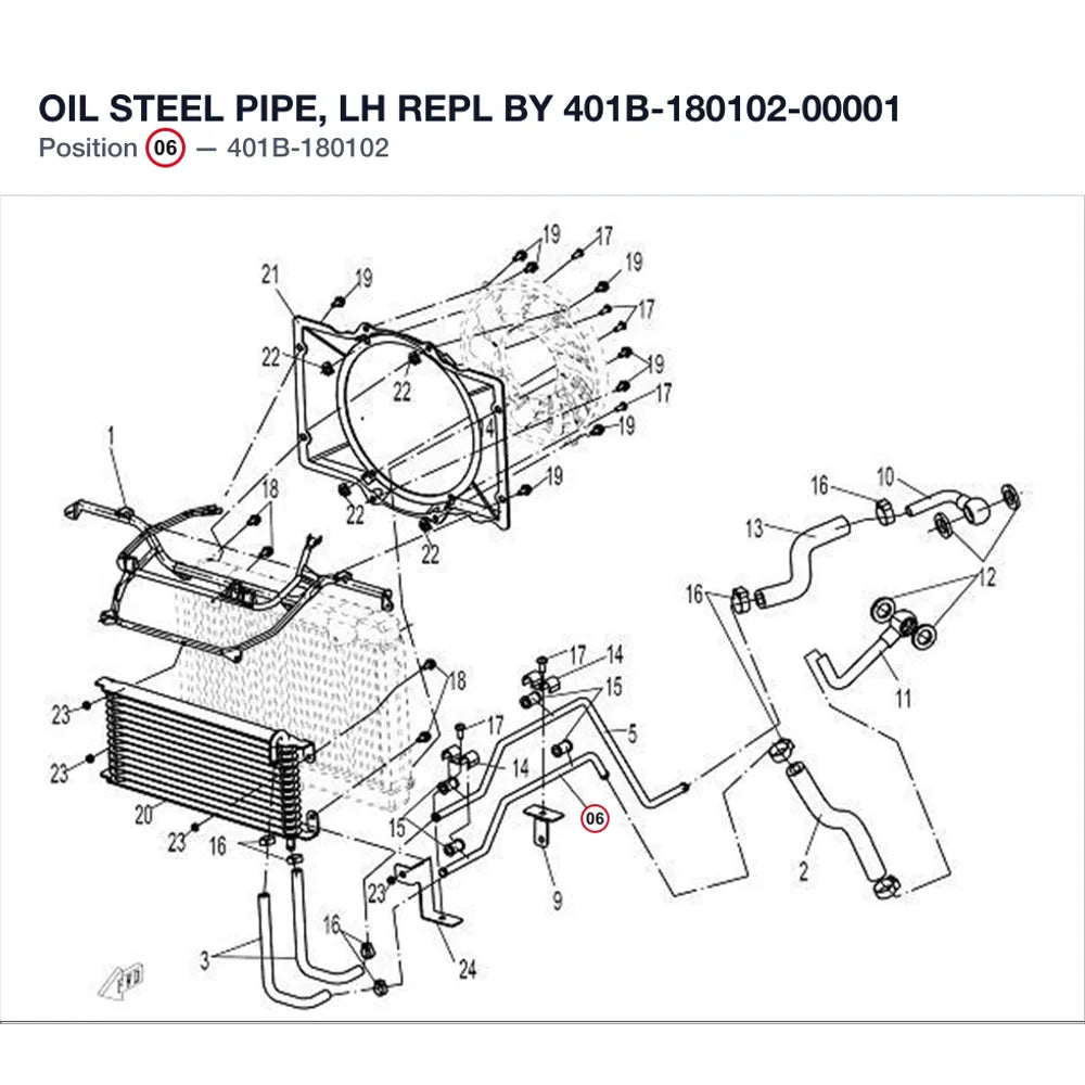 OIL STEEL PIPE, LH REPL BY 401B-180102-00001 product image