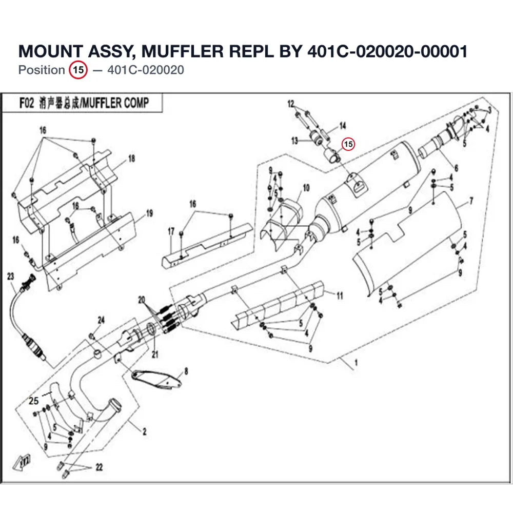 MOUNT ASSY, MUFFLER REPL BY 401C-020020-00001 product image