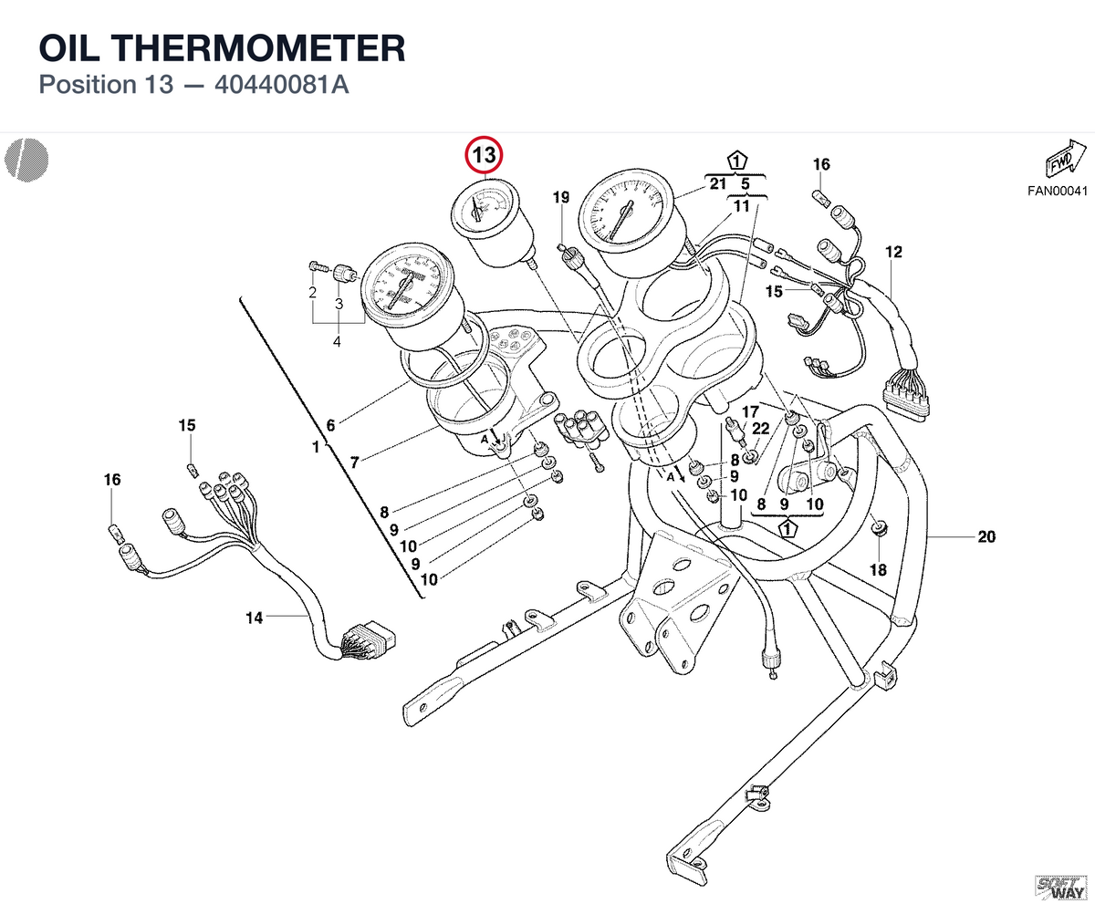OIL THERMOMETER 40440081A diagram position
