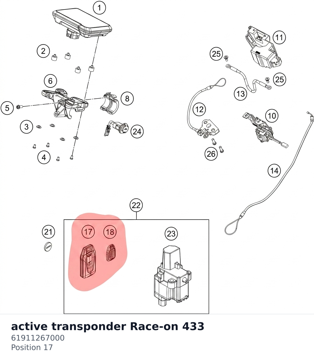 Diagram preview: active transponder Race-on 433 (61911267000)