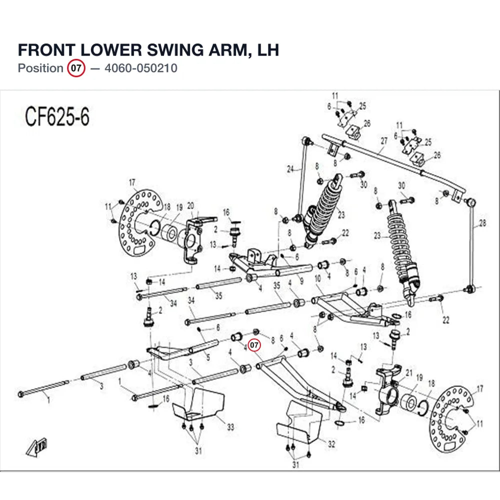 FRONT LOWER SWING ARM, LH product image