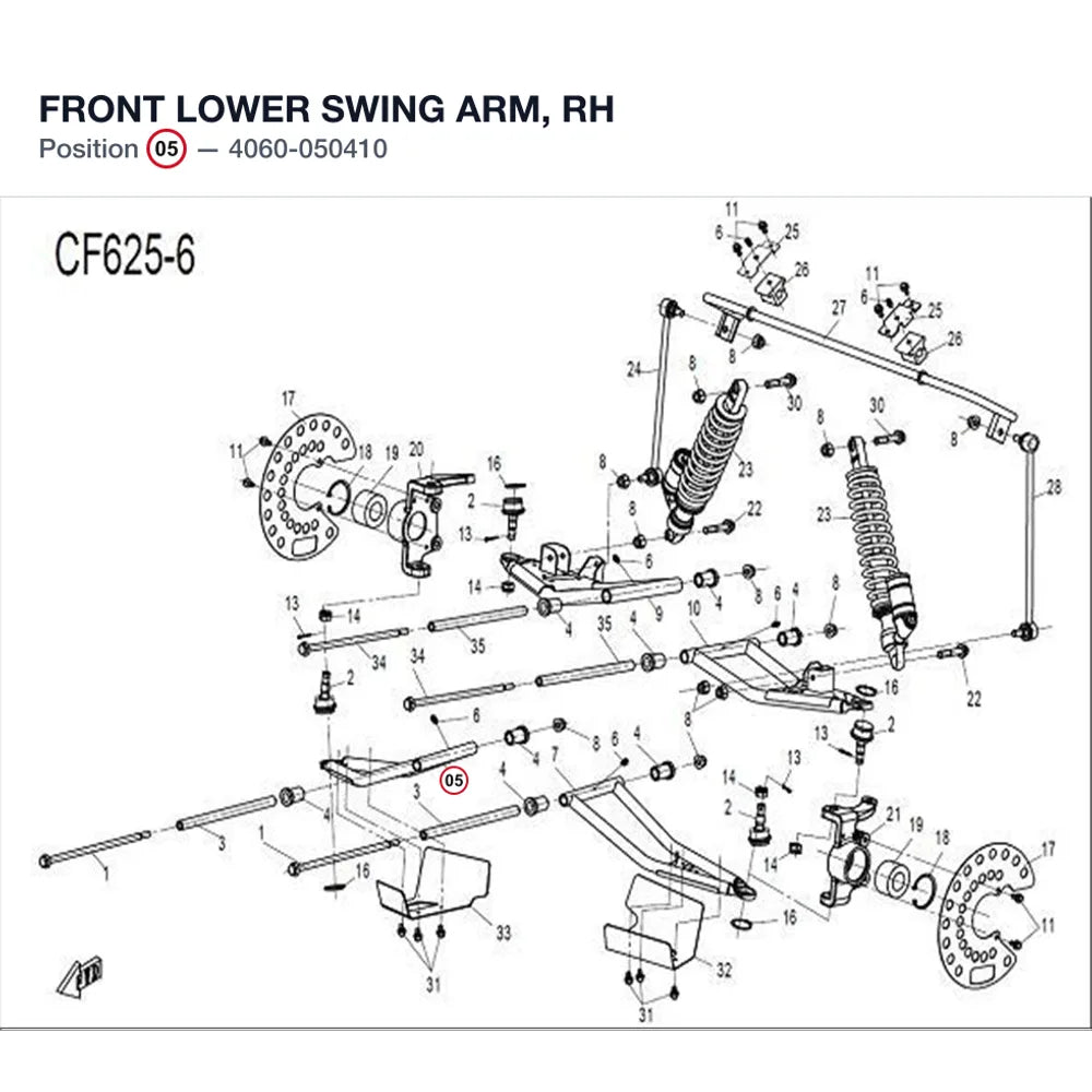 FRONT LOWER SWING ARM, RH product image