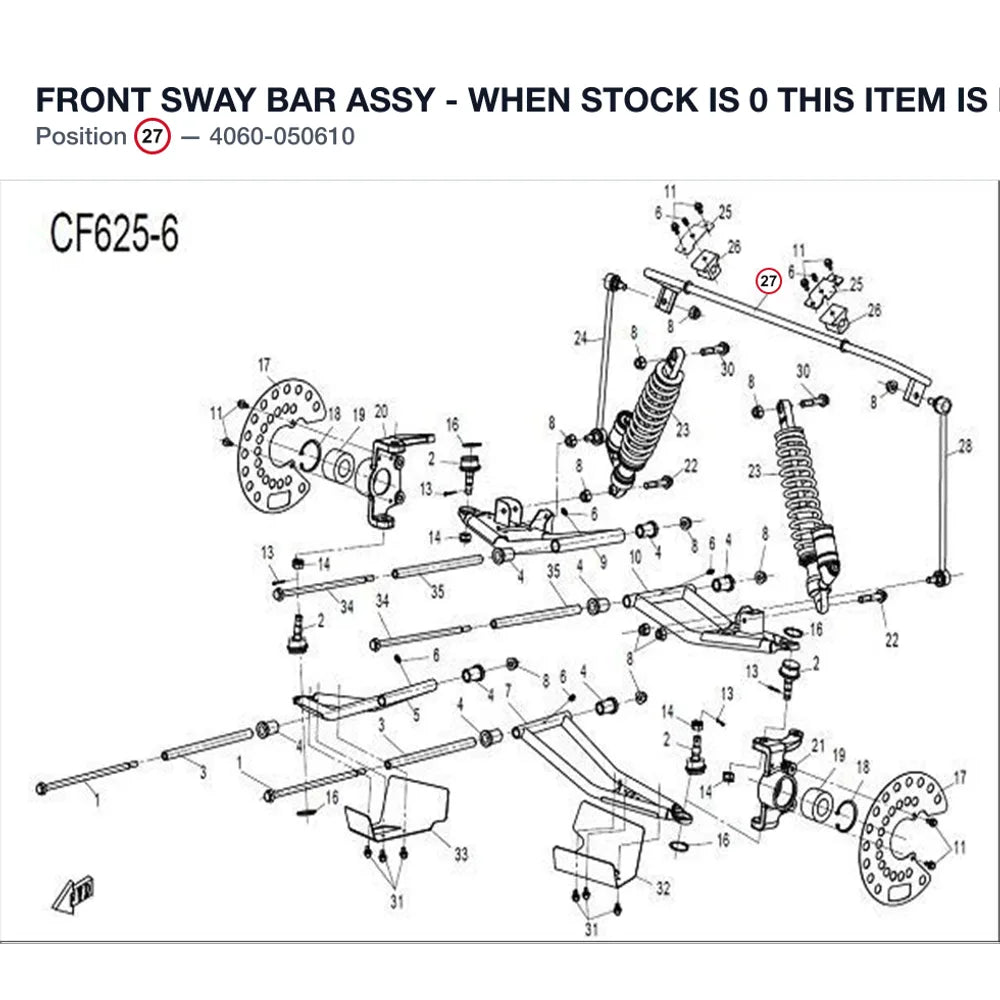 FRONT SWAY BAR ASSY - WHEN STOCK IS 0 THIS ITEM IS NO LONGER AVAILABLE product image