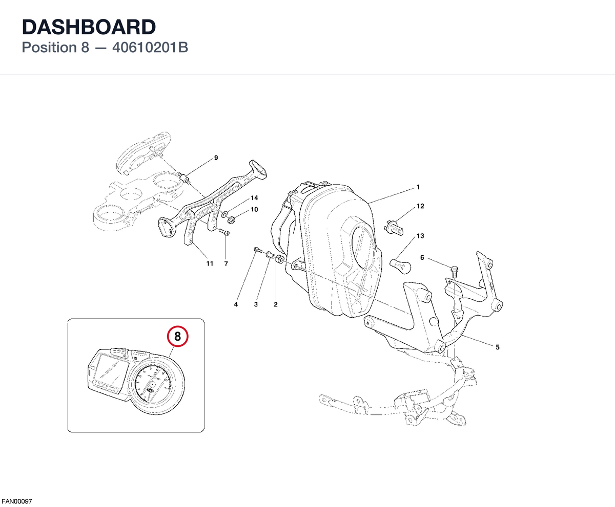 DASHBOARD 40610201B diagram position