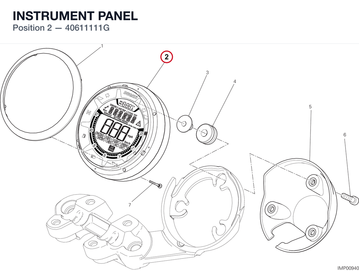 INSTRUMENT PANEL 40611111G diagram position