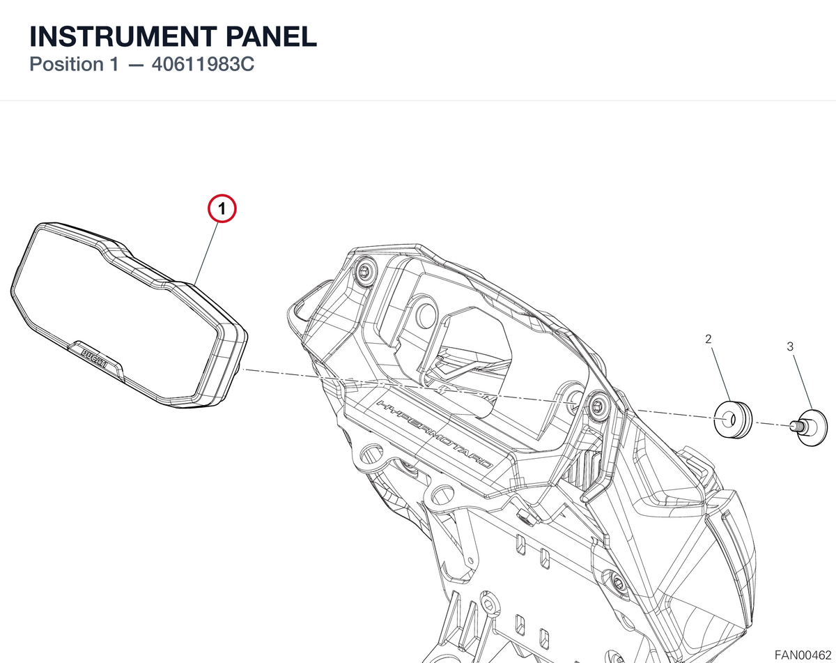 INSTRUMENT PANEL 40611983C diagram position
