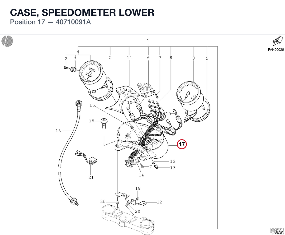 CASE, SPEEDOMETER LOWER