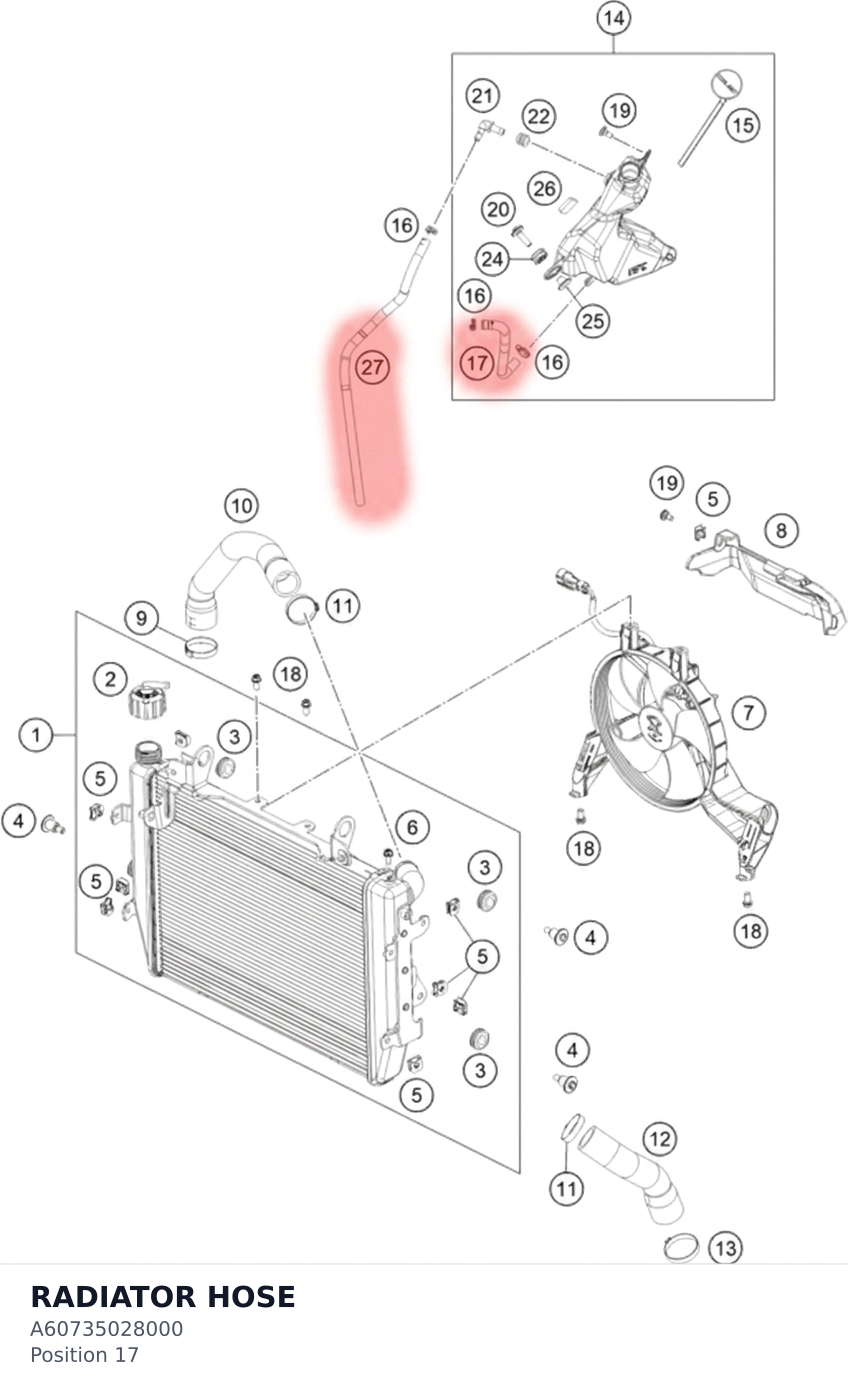 Diagram preview: RADIATOR HOSE (A60735028000)