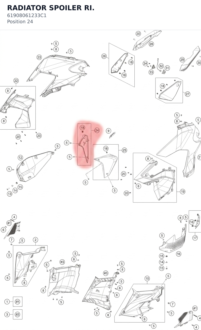 Diagram preview: RADIATOR SPOILER RI. (61908061233C1)