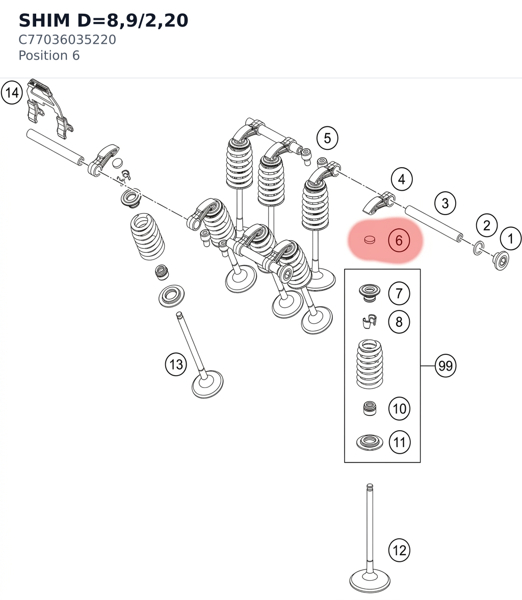 Diagram preview: SHIM D=8,9/2,20 (C77036035220)