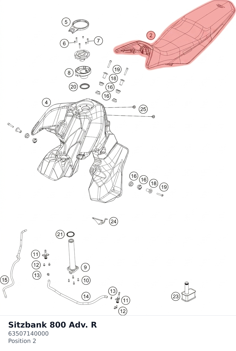 Diagram preview: Sitzbank 800 Adv. R (63507140000)