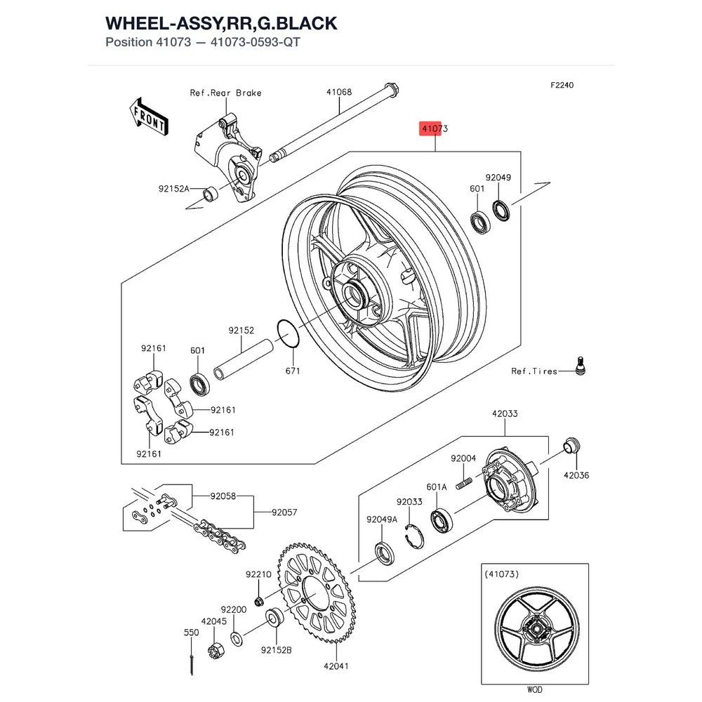 Kawasaki OEM – WHEEL-ASSY,RR,G.BLACK product image