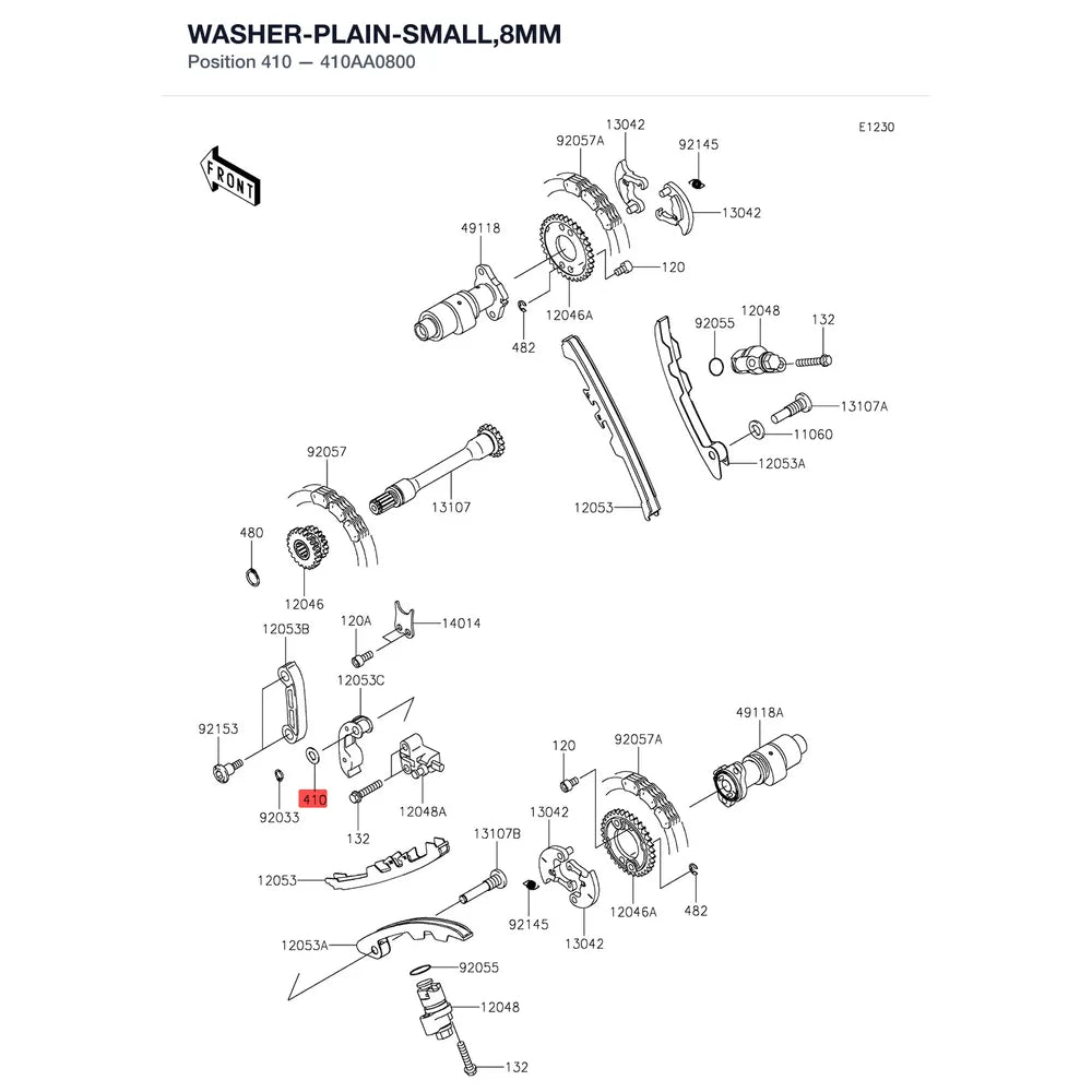 Kawasaki OEM – WASHER-PLAIN-SMALL,8M product image