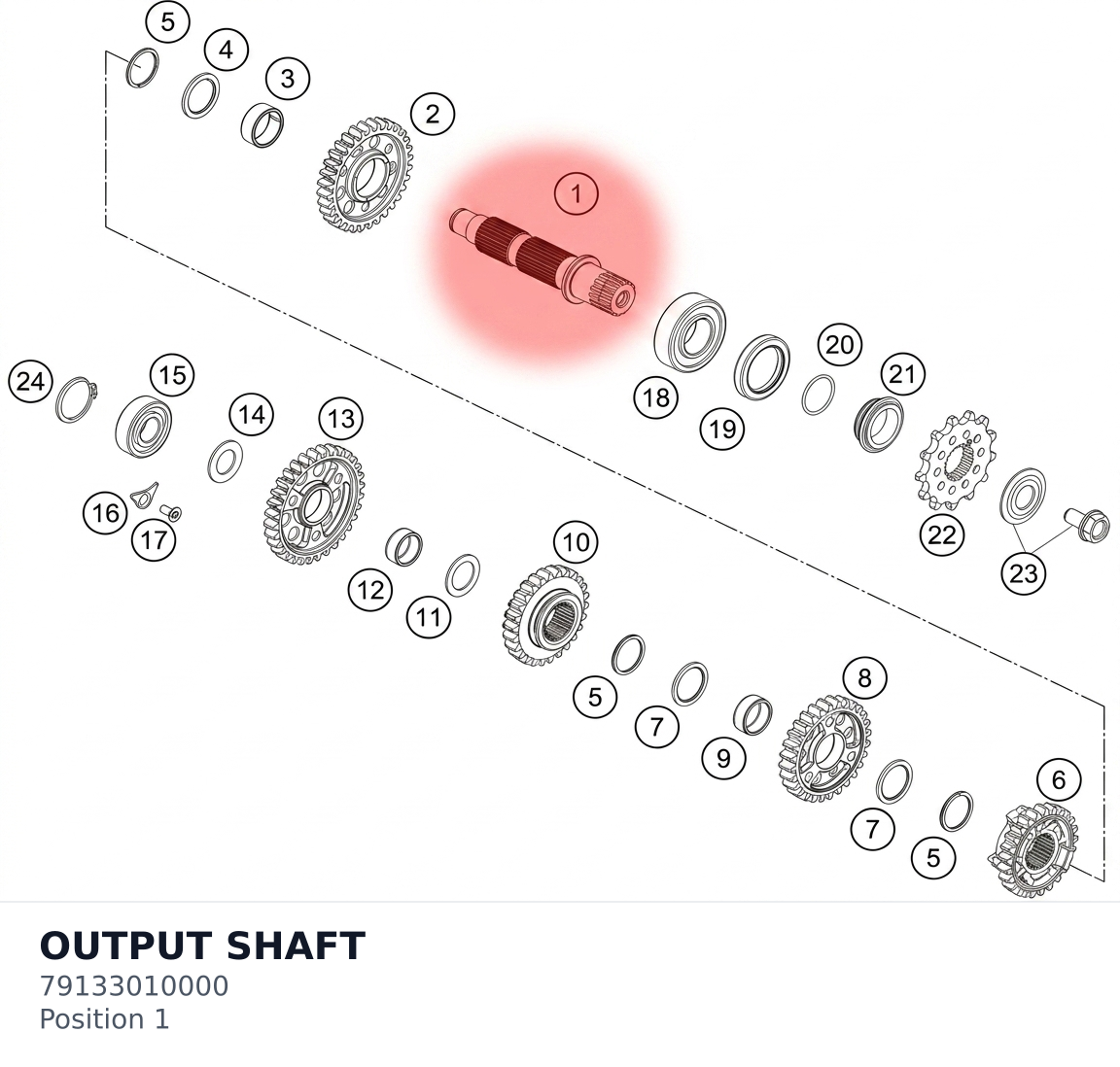 Diagram preview: OUTPUT SHAFT (79133010000)