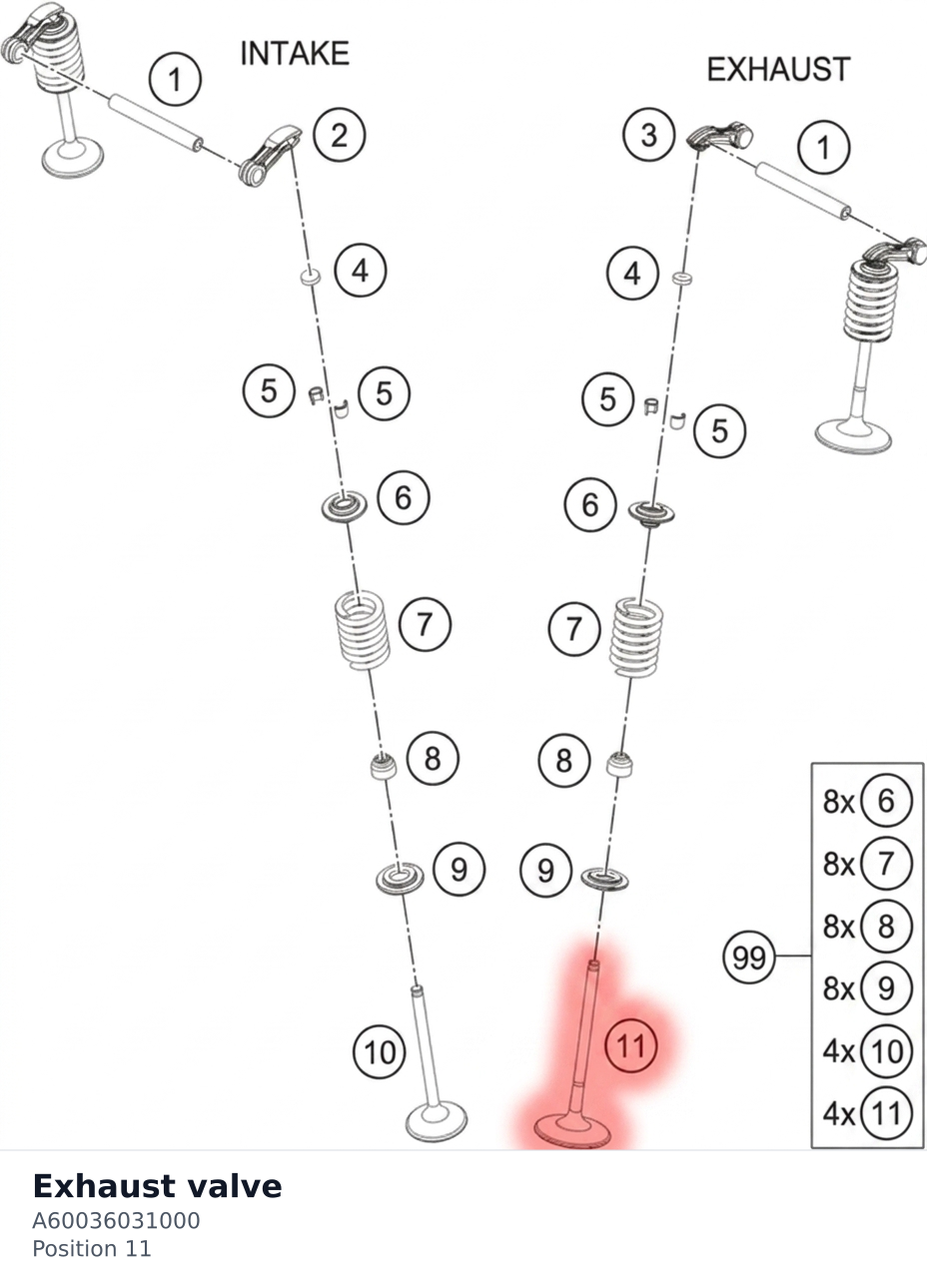 Diagram preview: Exhaust valve (A60036031000)