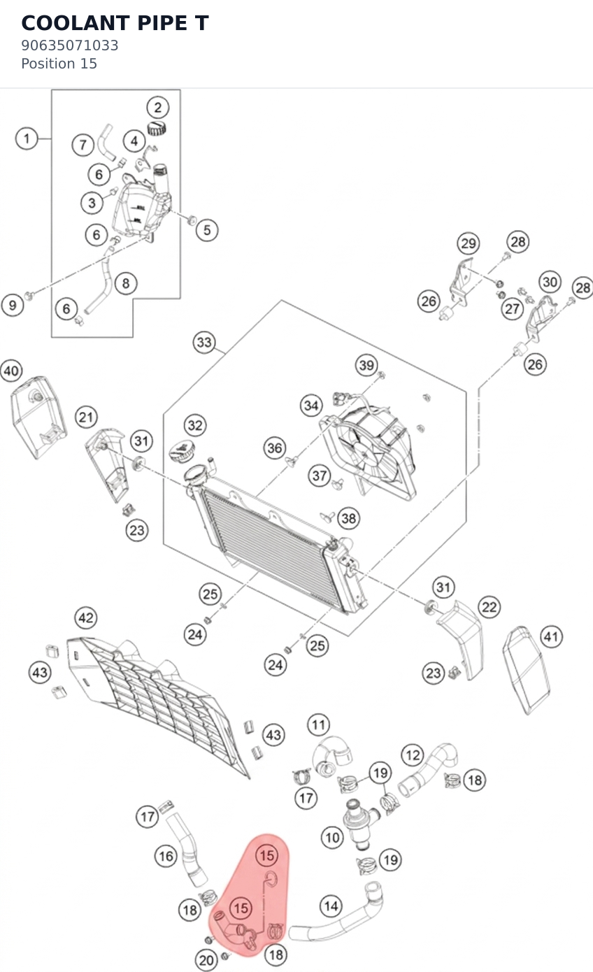 Diagram preview: COOLANT PIPE T (90635071033)