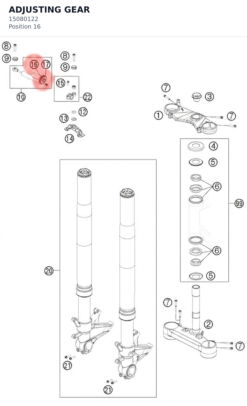Diagram preview: ADJUSTING GEAR (15080122)